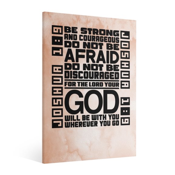 VIVACITE Christian Canvas Wall Art Framed 12"x16" Bible Verse Joshua 1:9 Prayer Quote Wall Decor for Living Room Bedroom Kitchen Office Dorm Christian Gift for Women Faith Based Gift for Men
