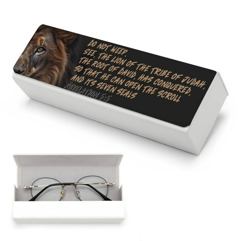 VIVACITE Christian Reading Glasses Case for Women Men s Eyeglass Cases Christian Gifts for Women Faith Based Gifts Hard Glasses Case Leather Glasses Case for Men with Bible Verse Revelation 5 5 Walmar...