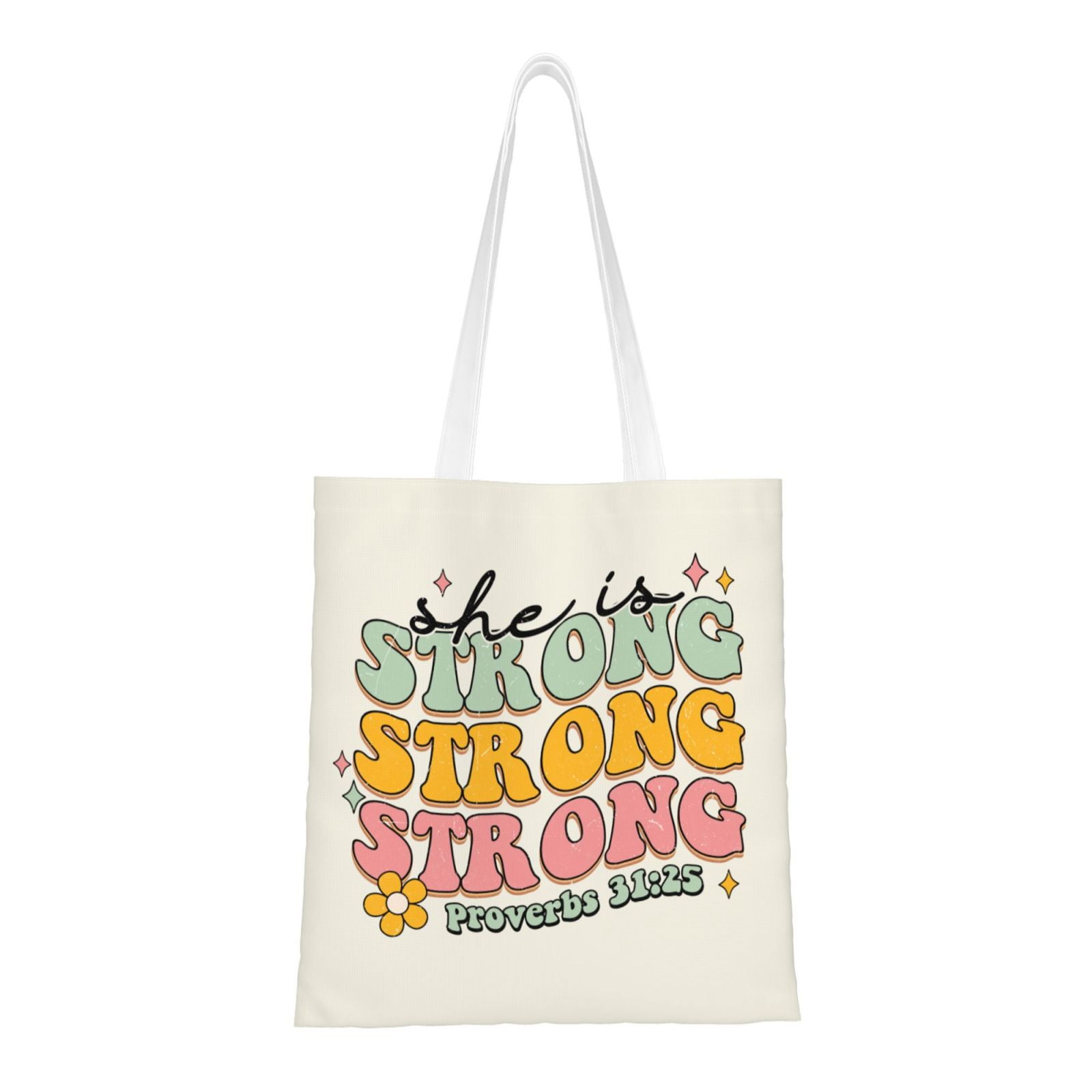 VIVACITE Christian Tote Bags for Women Vintage Canvas Tote Bag for