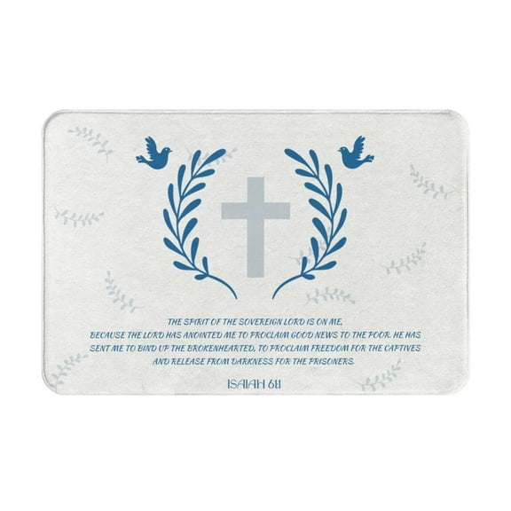 VIVACITE Prayer Mat Christian Gifts for Women Men Faith Religious Spiritual Gifts for Women Prayer Rug with Bible Verse Christian Decor Area Rug for Pray Scripture Isaiah 61:1, 24"X16"