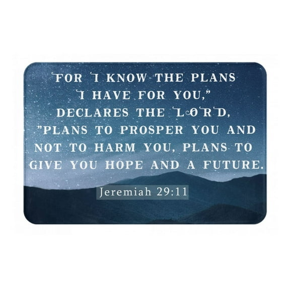 VIVACITE Prayer Mat Christian Gifts for Women Men Faith Religious Spiritual Gifts for Women Prayer Rug with Bible Verse Christian Decor Area Rug for Pray Scripture Jeremiah 29:11, 24"X16"