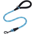 thumbnail image 1 of VIVAGLORY Dog Leash, Heavy Duty Rope Lead with Padded Handle, Reflective, Medium & Large, Blue, 3 ft, 1 of 6