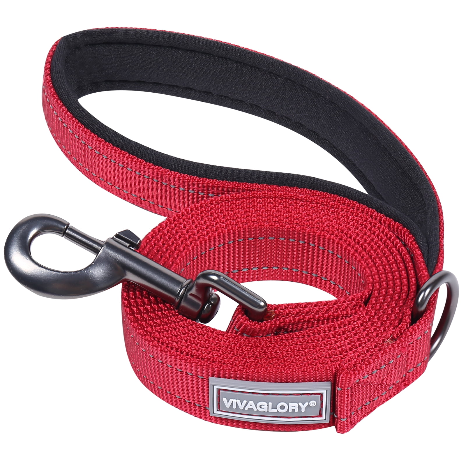 VIVAGLORY Dog Leash with Padded Handle, Reflective Nylon Lead, Medium