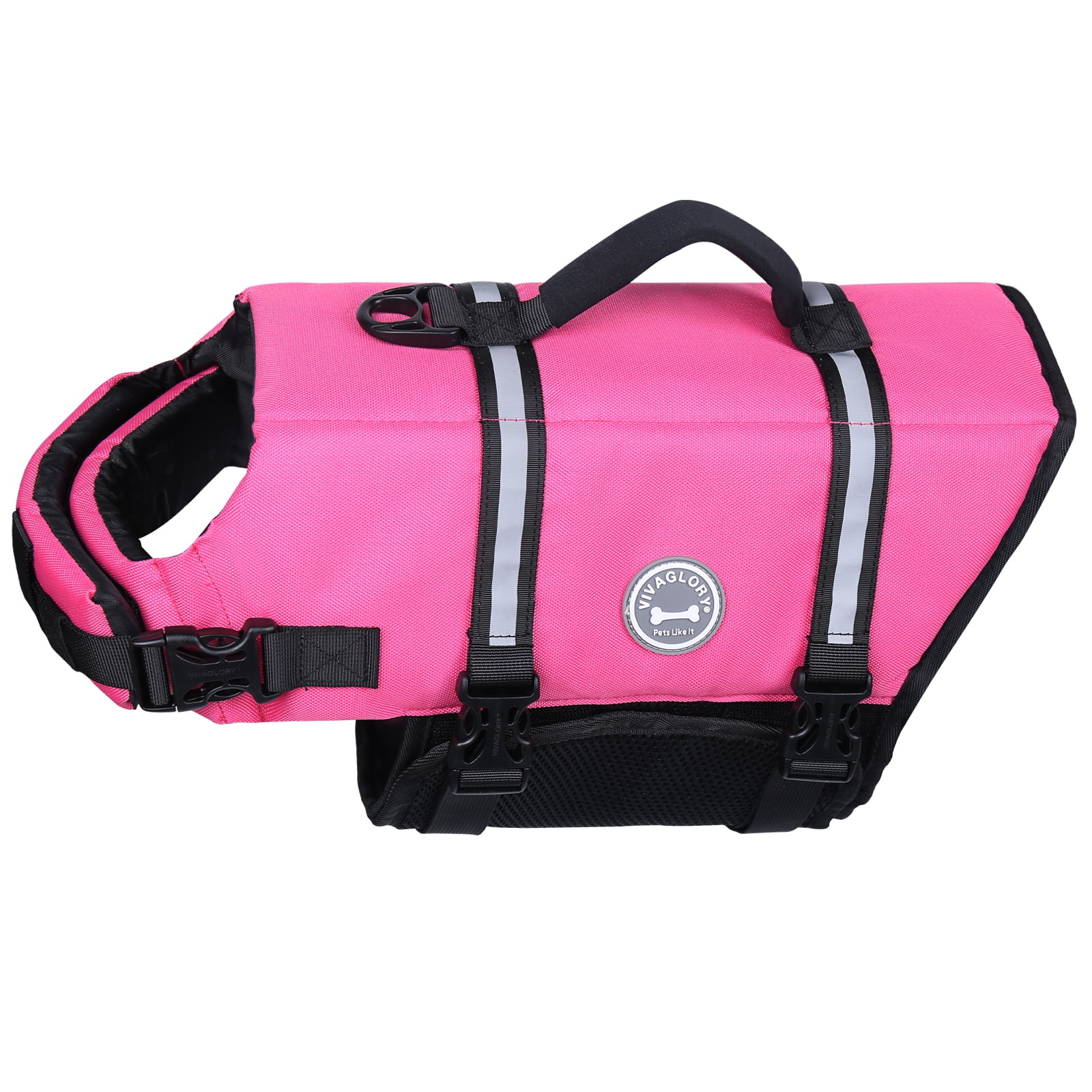 VIVAGLORY Dog Life Jacket Vest for Swimming, Ripstop, Pink, Small ...