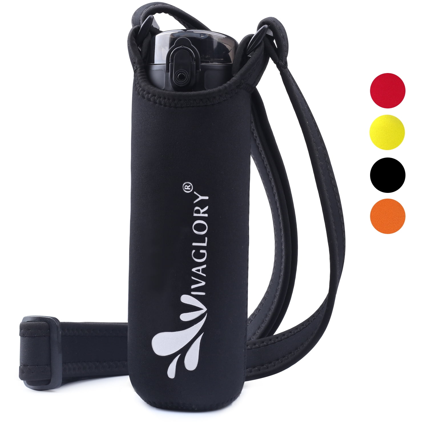 Water Bottle Carrier Bag - Adjustable Crossbody Holder With Zipper Pockets For Walking, Hiking, Sports