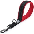 thumbnail image 1 of VIVAGLORY Short Dog Leash, Reflective Nylon Traffic Lead with Padded Handle, Medium & Large, Black, 12 inch, 1 of 7