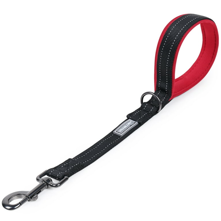 VIVAGLORY Outside Short Dog Leash, Reflective Nylon Traffic Lead