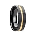thumbnail image 1 of VIVALDI Black Ceramic Wedding Band With Yellow Gold Groove - 6mm - 8mm, 1 of 4