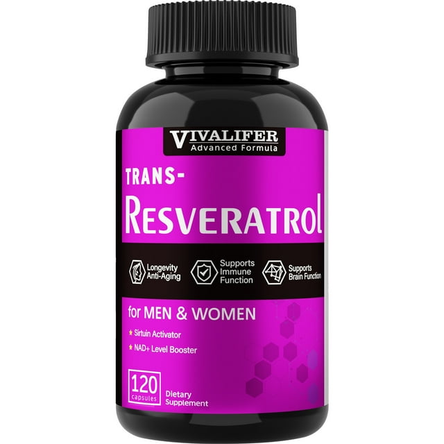 VIVALIFER Resveratrol 500mg, Anti Aging Antioxidant Supplement 120