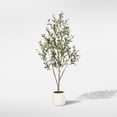 thumbnail image 1 of VIVATREES 5FT Artificial Olive Tree Faux Olive Plant Realistic Leaves Silk Tree with White Pot Planter Lifelike Green Leaves & Olive Fruits for Home Office Decor, Interior Outdoor Decoration, 1 of 10