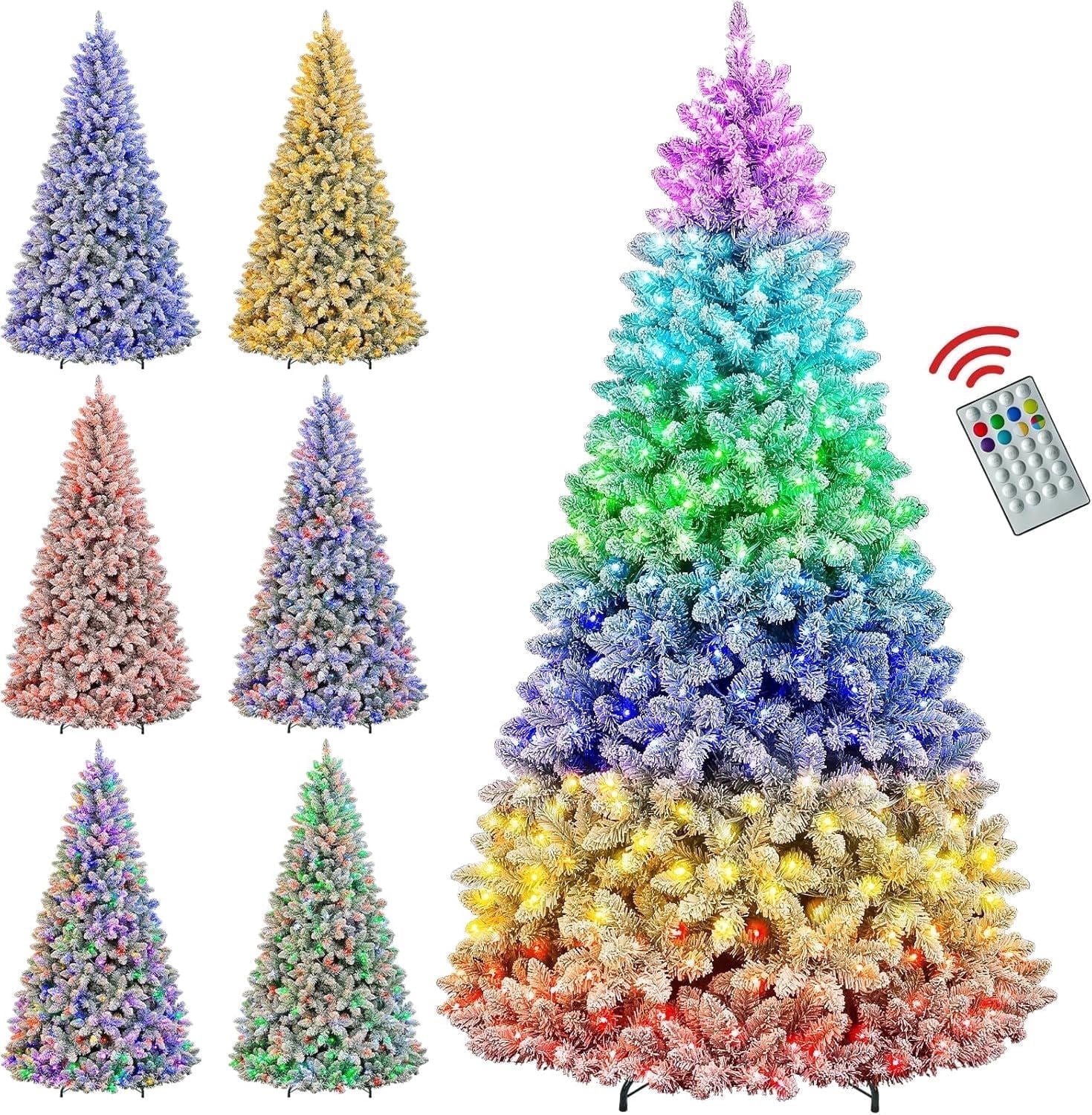 75 Pre Lit Flocked Christmas Tree