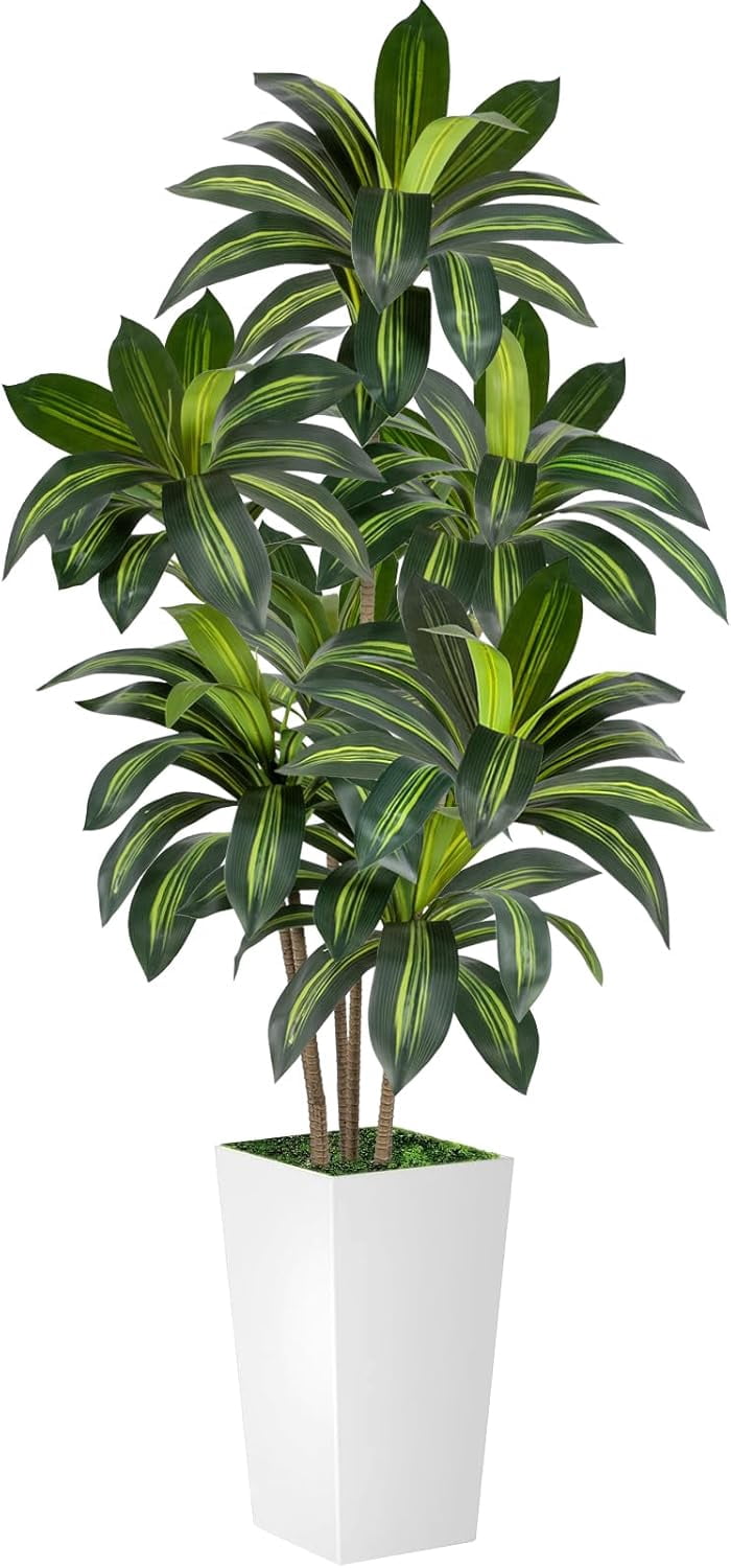 VIVATREES Dracaena Tree 6FT Artificial, 72in Tall Faux Dracaena Tree ...