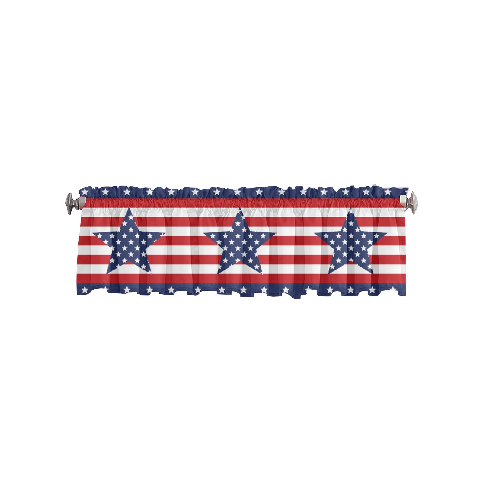 VIVAWM Living Room Curtains, American Flag Pattern With Stars And