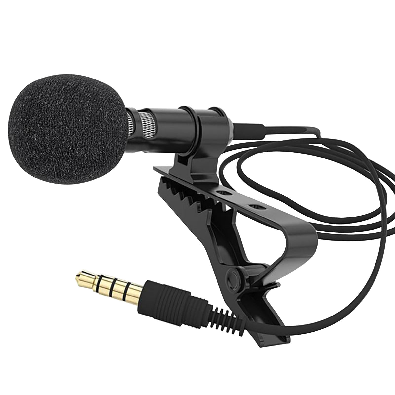 Vivawm Microphone Clip-on Lapel Lavalier Mic Wired For Phone Laptop 