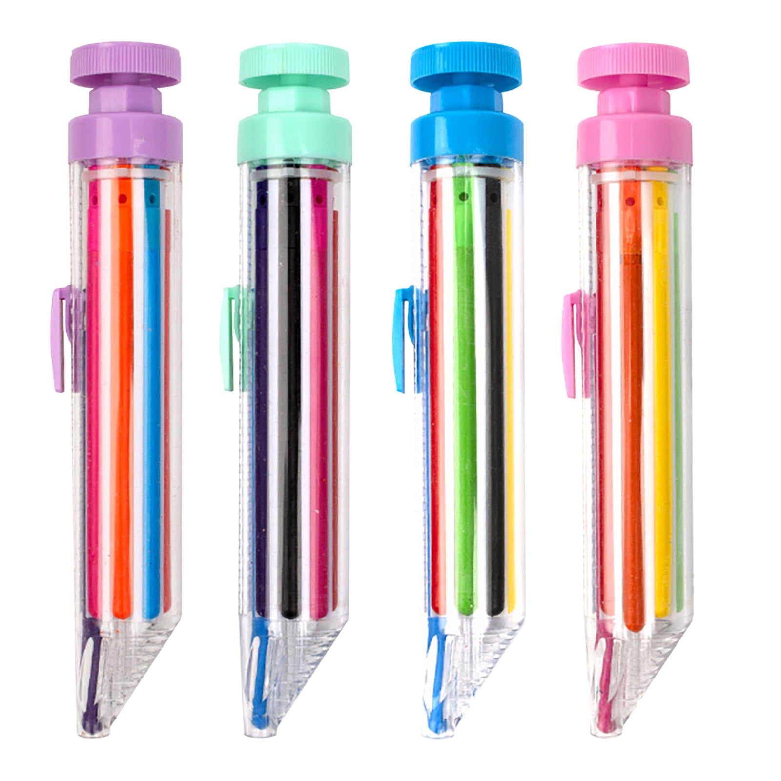 VIVAWM Rotating Multi-color Crayon Does Not Dirty Hand Crayon 8 Color Press Rotating Crayon ...