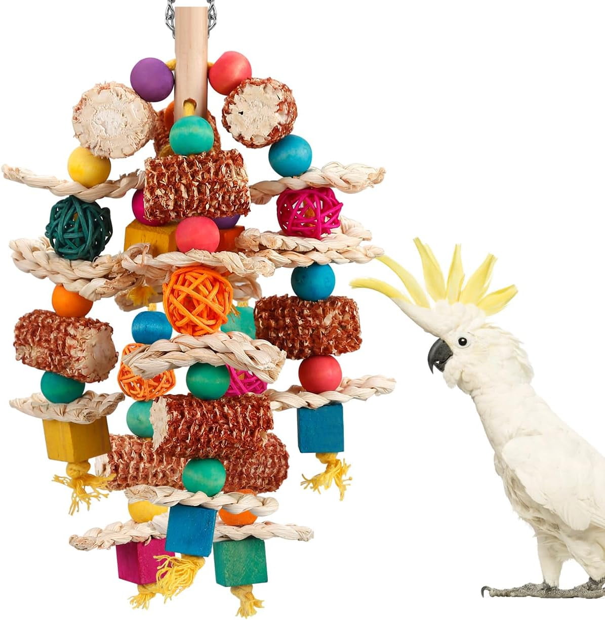 VIVBOO Parrot Toys Bird Toys Natural Corn Cob Bird chew Toys for Small