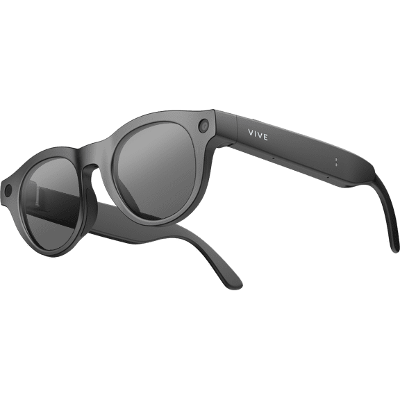 VIVE Eagle AI Glasses, Round Charcoal Black Frame with ZEISS Sunglass Lens, Snapdragon AR1 Gen 1 Chip, 12MP HD Camera, Built-in Multi-LLM AI Assistant, Wi-Fi 6E, Bluetooth 5.3, IP54