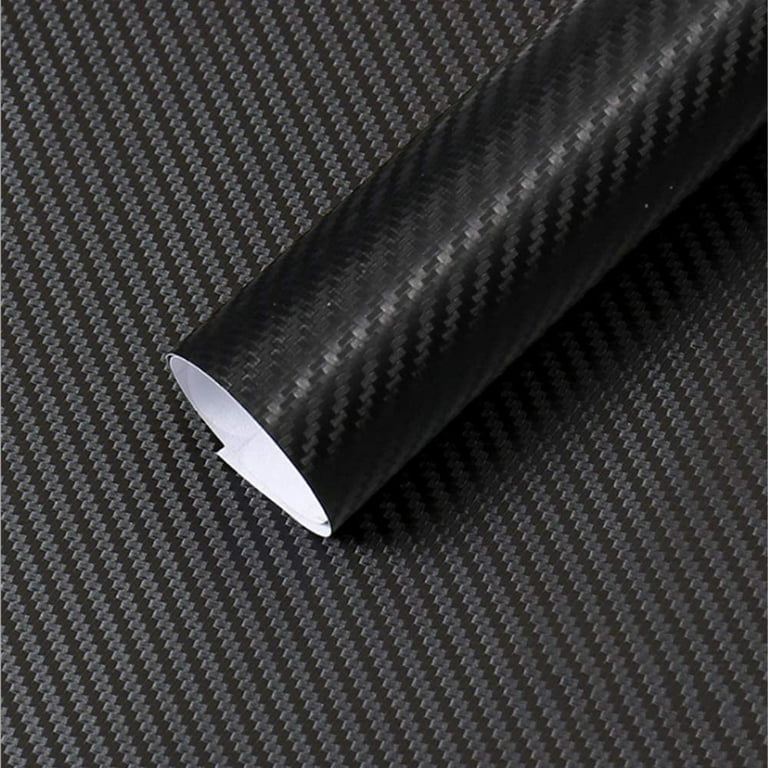 Vivefox 3D Black Carbon Fiber Car Wrap Film, Carbon Fiber Vinyl Roll Self-Adhesive Sticker 19.7inch by 78.7inch, Sticker with Air Release, Size: 50