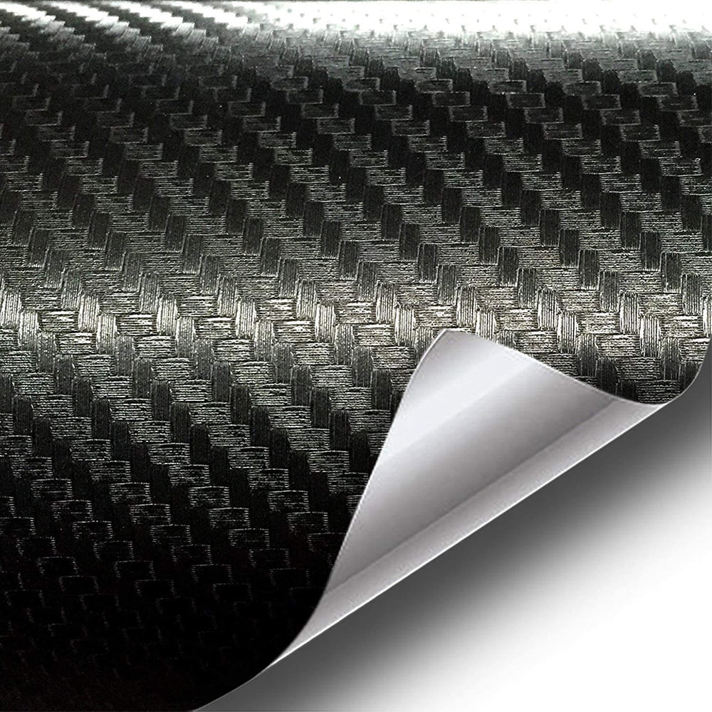Vivefox Black Carbon Fiber Vinyl Wrap for Cars, 3D Car Wrap Vinyl Black Vinyl Wrap for Cars Motorcycles, Phones, Laptop, Size: 50 WA0708