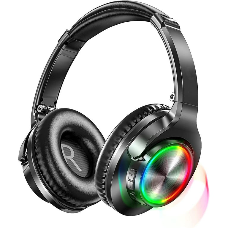 VIVEFOX Bluetooth Headphones with RGB Light, HiFi Stereo Wireless