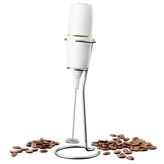 VIVEFOX Milk Frother Handheld Electric Matcha Whisk, Electric Milk Frother for Coffee Frother Electric Handheld Drink Mixer(White)