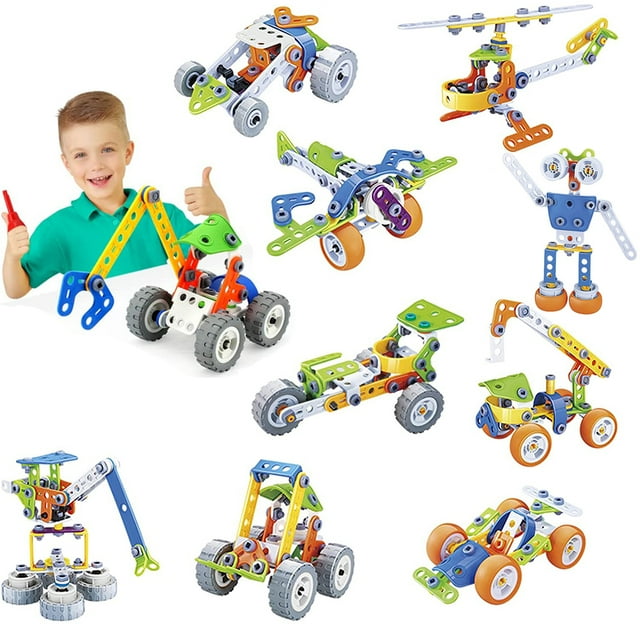 VIVEFOX STEM Building Toys, Building Blocks Kit Creative, Engineering Building Kit 10 in 1