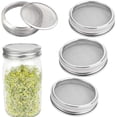 thumbnail image 1 of VIVEFOX Sprouting Lids Jar for Regular Mouth, 4 Pack Mason Mesh Lid Screen for Sprouts Stainless Steel Lid Jars, 1 of 7