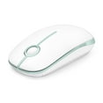 thumbnail image 1 of VIVEFOX Wireless Mouse for Laptop, 2.4G Ultra Thin Silent Mouse, with USB Nano Receiver Portable Mobile Optical Cordless Mouse for Laptop, PC, Computer, Mac(Green and White), 1 of 7