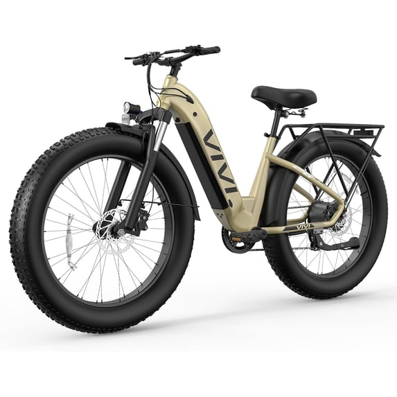 26" x 4.0 Fat Tire Electric Bike for Adults, 749W Electric Mountain Bicycle with 48V 15Ah Removable Battery, 7-Speed,Front Suspension,Step Through E Bike UL2849 Certified