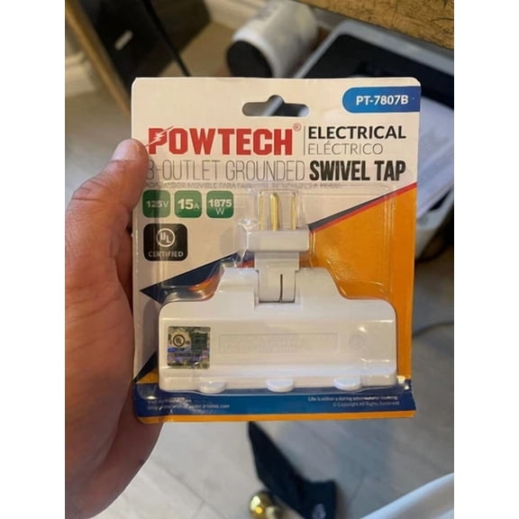 VIVIAN- 2X Swivel 3 Outlet Triple Ac Wall Plug Power Tap Splitter 3-Way Electric Adapter