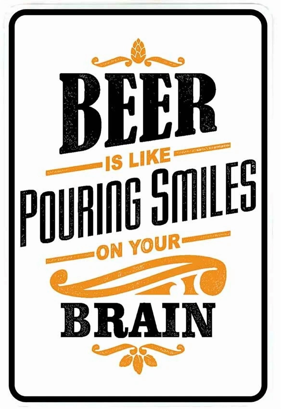 VIVIAN- Beer Pouring Smiles Sign Metal Funny Man Cave House Decor P80 ...