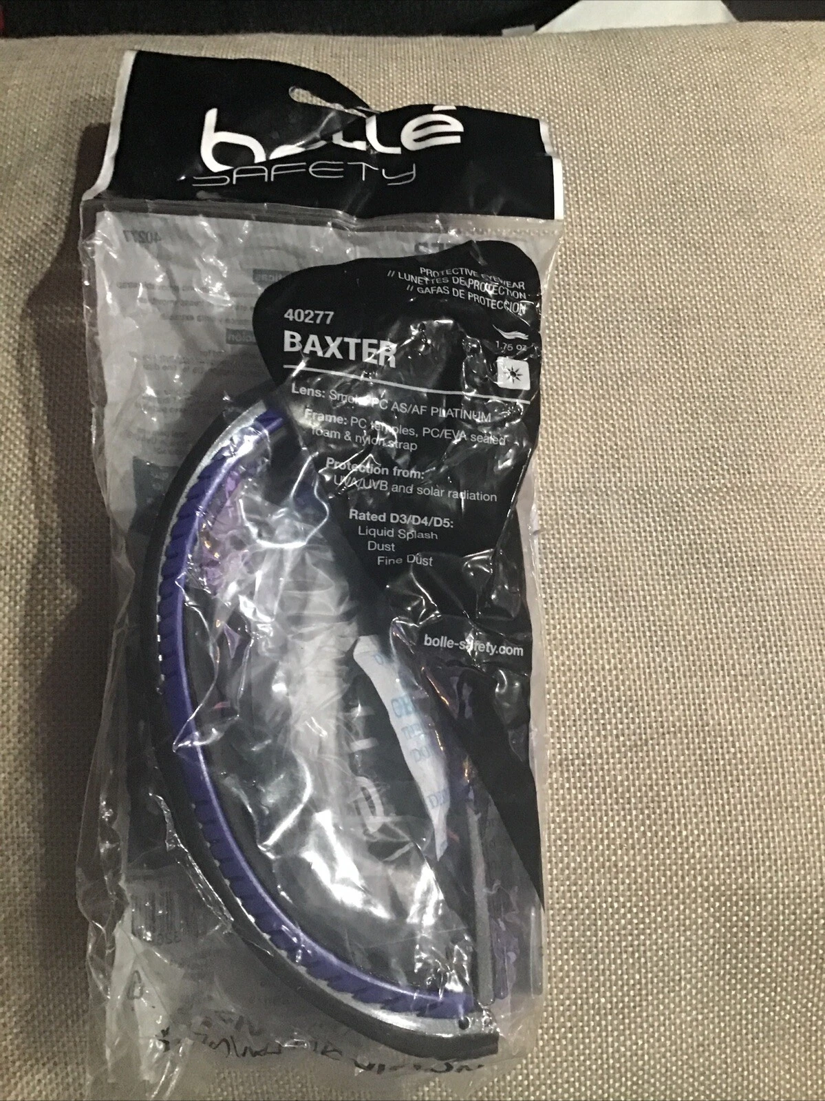 VIVIAN- Bolle Baxter Anti-Fog Clear Safety Glasses-High Impact-Platinum-By Medicos Club