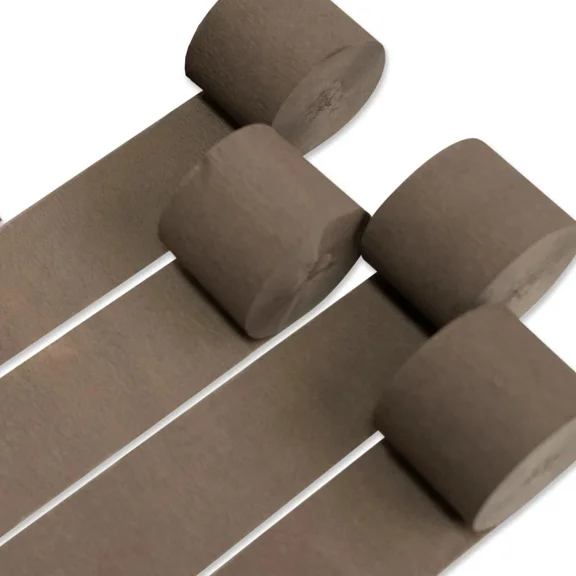 FABLE- Crepe Paper Streamers 4 Rolls 328Ft Pack Of Crepe Paper Brown Streamers Party...