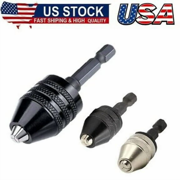 FABLE- Drill Chuck Adapter With 1/4 Hex Shank - 3Pcs Drill Bit Chuck Adapter For Impact