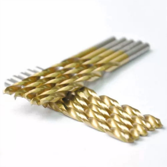 VIVIAN- Drillforce 10Pcs 7/64" Titanium Drill Bits Set Hss Metal Woodworking Drill Bit