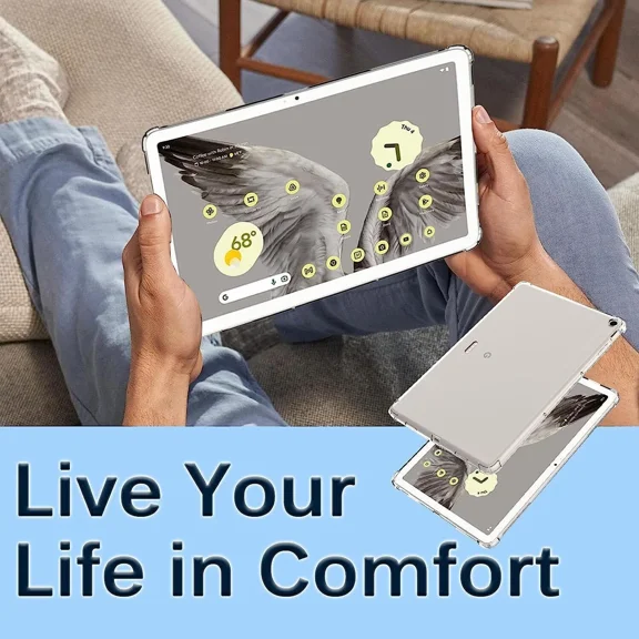 VIVIAN- For Google Pixel Tablet 2023 Shockproof Bumper Clear Tablet Case Cover