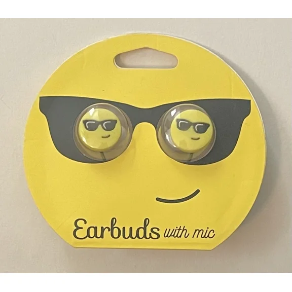 VIVIAN- Gabba Goods Earbuds With Mic Cool Sunglasses Smiley Far In-Ear Wired Headphones