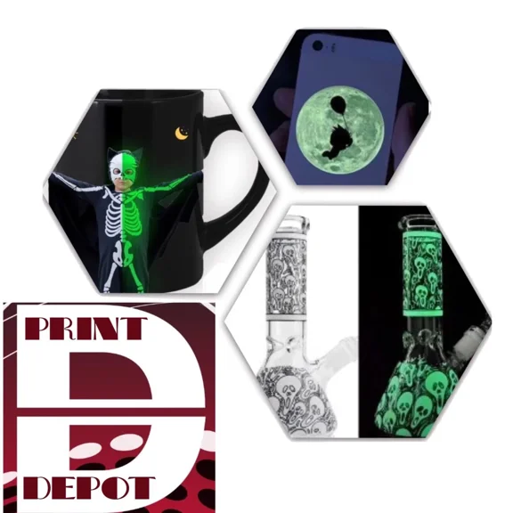 VIVIAN- Ink Jet Waterslide Decal Paper Glow In The Dark Green Transfer 5 Sh 8.5X11