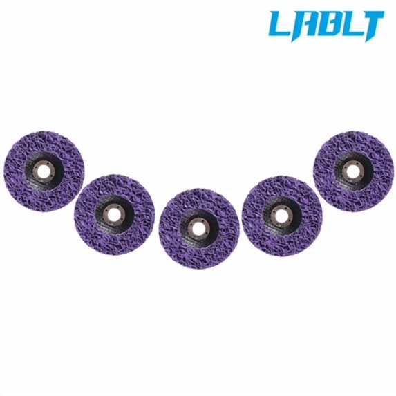 5-Piece 4-Inch Polyester Strip Discs For Angle Grinder - Paint & Rust Removal