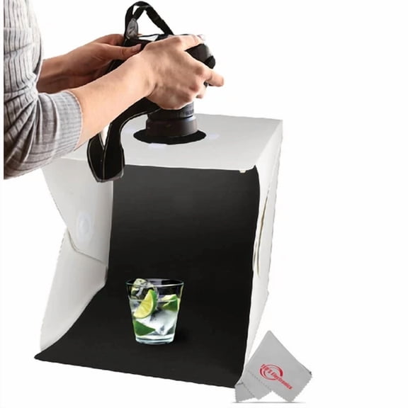 VIVIAN- Led Photo Studio Photography Tent Light Room Cube Mini Box With 2X Backdrops