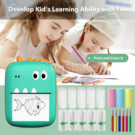 VIVIAN- Mini Pocket Thermal Printer Wireless Bluetooth Photo Label Paper Sticker Child