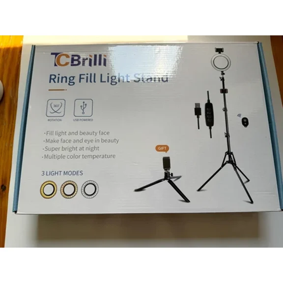 VIVIAN- New 40 Tc Brilli Ring Fill Light Stand 3 Light Modes 360 Rotation Usb Powered