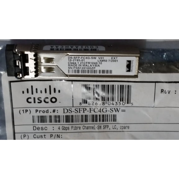 VIVIAN- New - Cisco Ds-Sfp-Fc4G-Sw (10-2195-01) 4Gb Sfp Transceiver Fiber Dn180 (220-12)