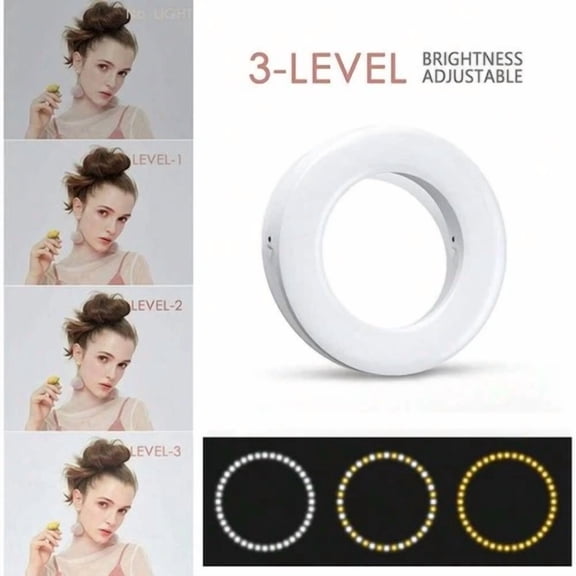 VIVIAN- Portable Selfie Ring Light Rechargeable Clip-On Indoor Selfie General Purpose