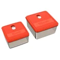thumbnail image 1 of FABLE- Qg Set Of 2 Square Plastic Food Storage Container With Lid 70 & 40 Oz Red/ White, 1 of 1