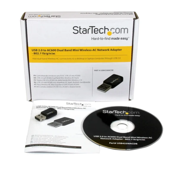VIVIAN- Startech Usb433Wacdb Usb 2.0 To Ac600 Dual Band Mini Wireless Ac Network Adapter