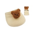 thumbnail image 1 of VIVIAN & VINCENT Boy's Girl's Wide Brim Sun Hats Straw Visor Summer Beach Hat for Kids Baby Toddler with Bear Beige 1-6yo, 1 of 6