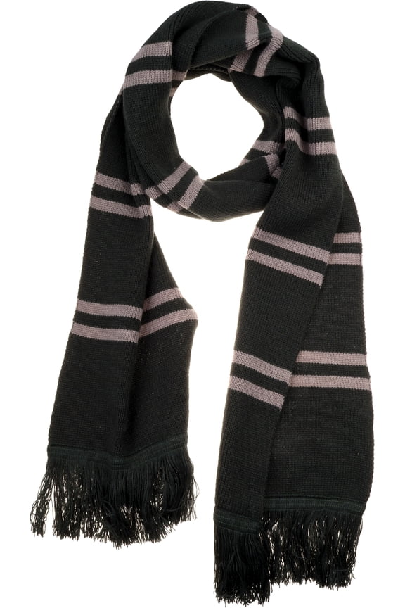 Fall Winter Soft Striped Scarf for Women Men Boys Girls Halloween Wizard Costume Green and Gray