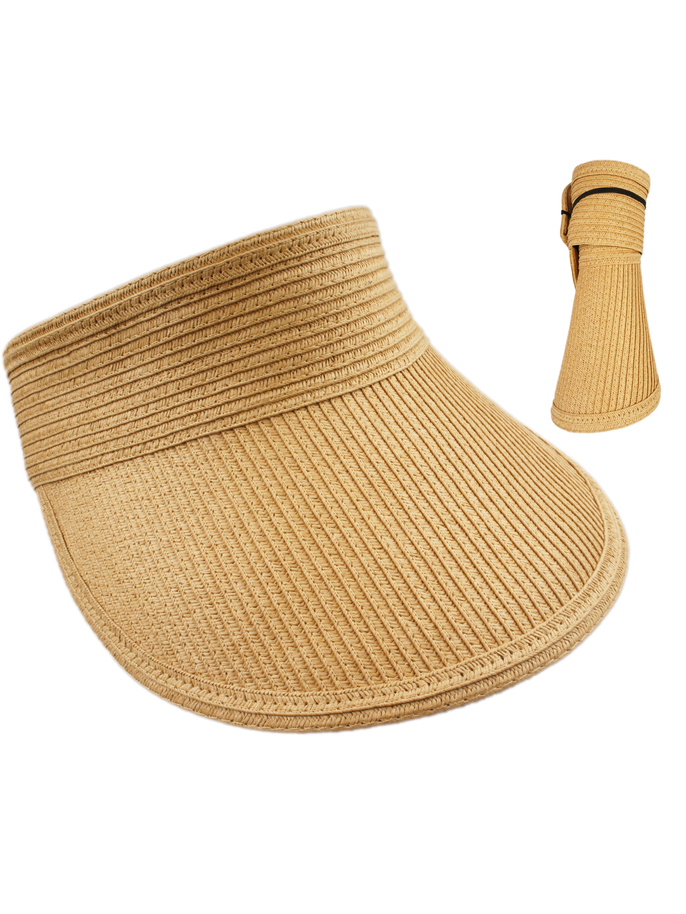 VIVIAN VINCENT Women's Wide Brim Sun Hats Straw Golf Visor