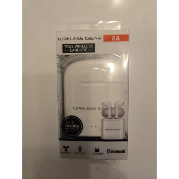 VIVIAN- Wireless Gear True Wireless Bluetooth Earbuds White Hands Free With Case